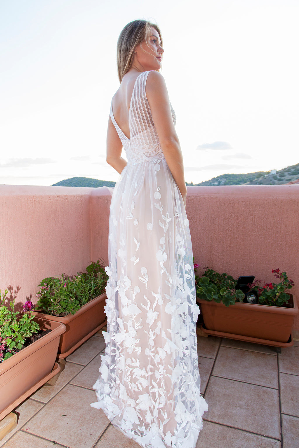 Vera Les Fleurs du Mont Blanc Evening Dress