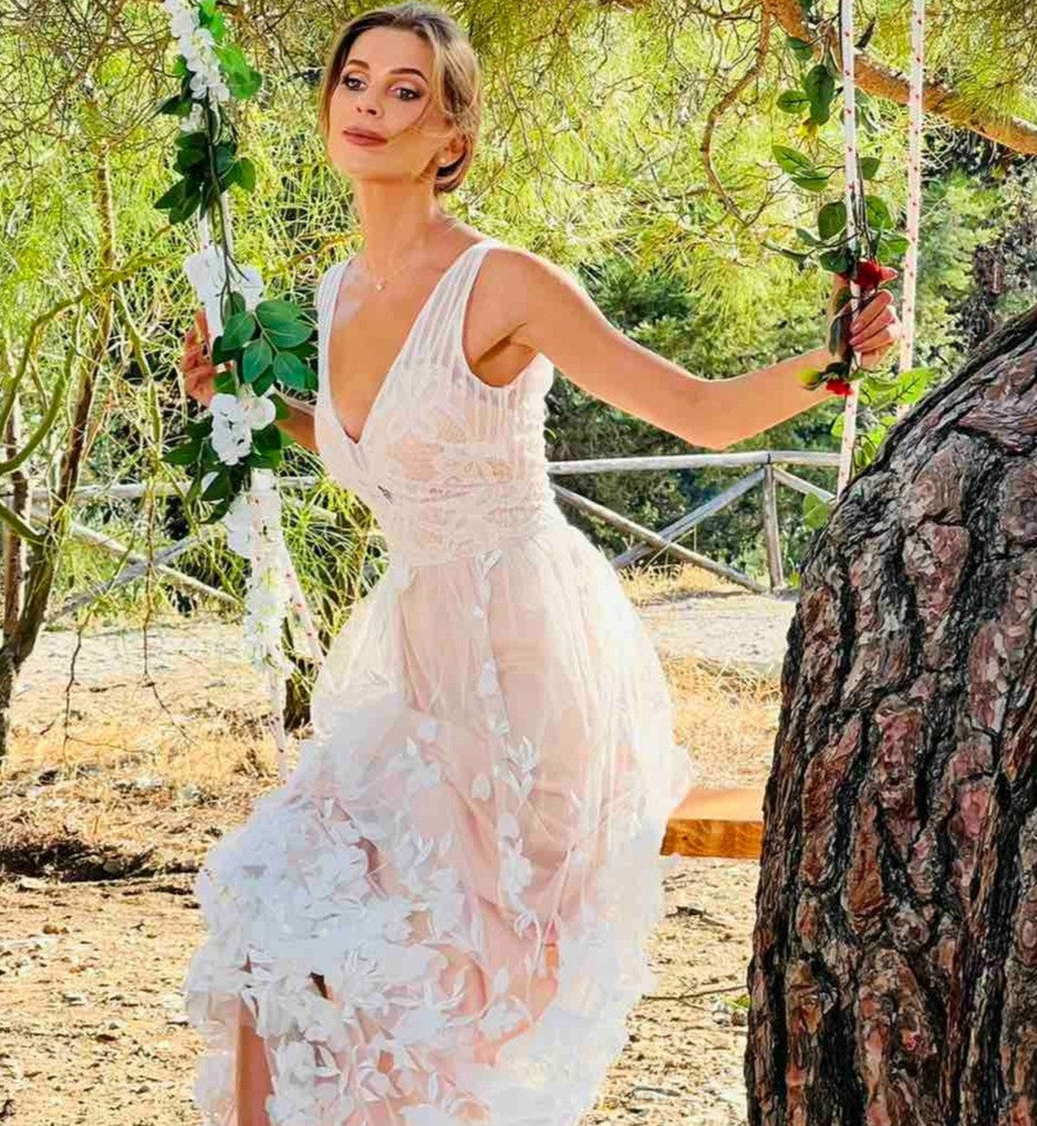 Vera Les Fleurs du Mont Blanc Evening Dress