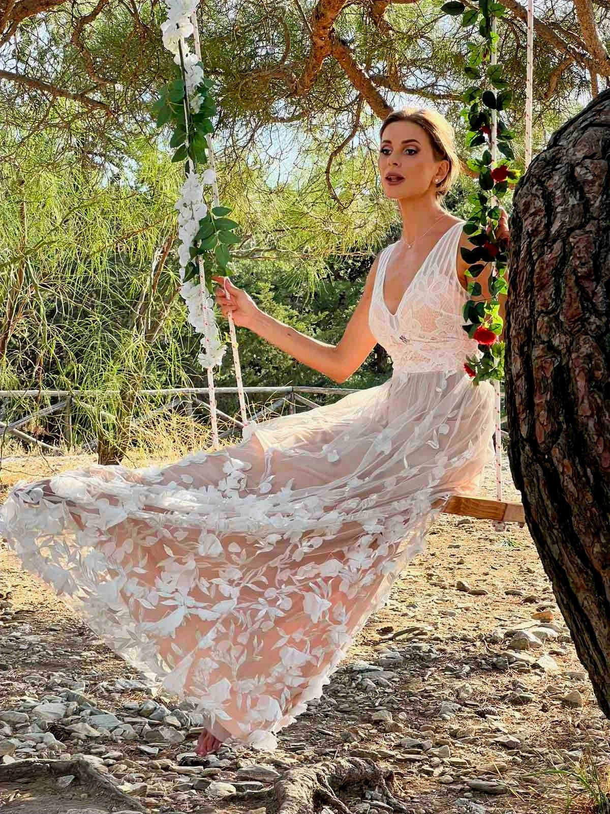 Vera Les Fleurs du Mont Blanc Evening Dress