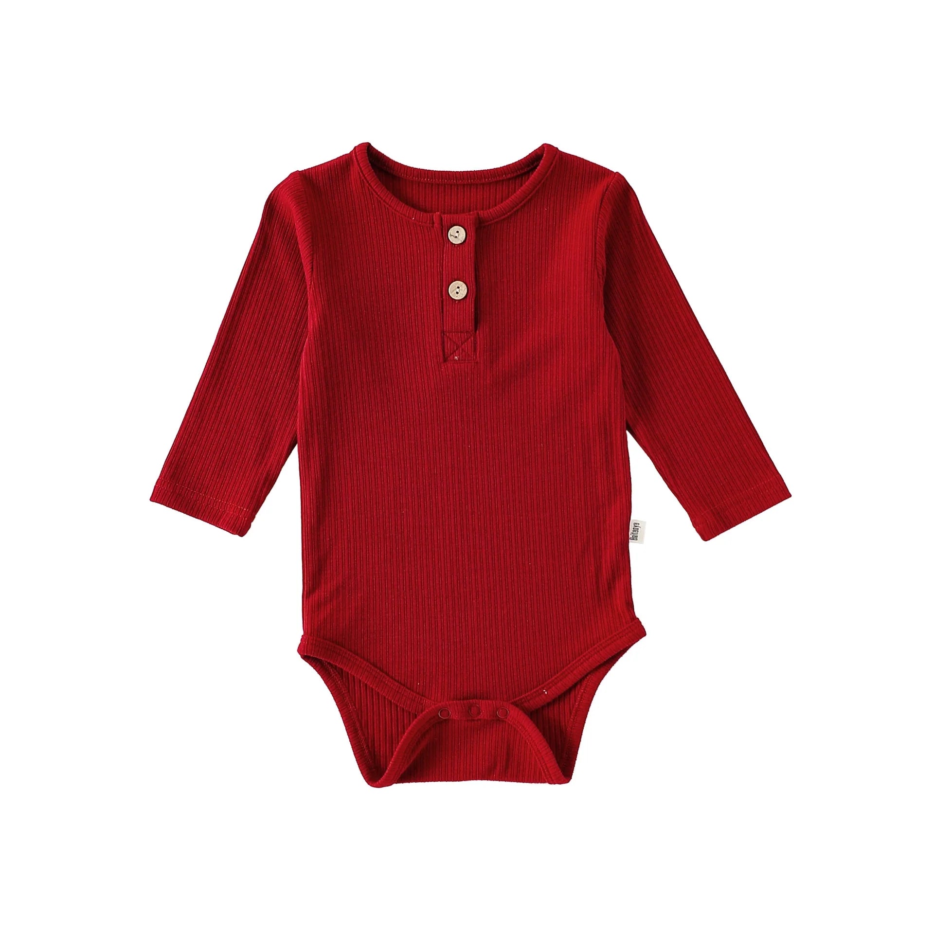 Autumn Arrival Baby Unisex Long Sleeves Casual Plain Crew Neck bodysuit and Pants Clothing Sets